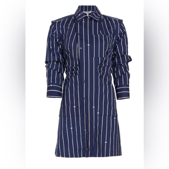 10 Crosby Derek Lam Blue and White Striped Dress - Picture 3 of 10